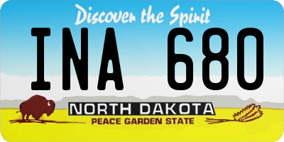 ND license plate INA680