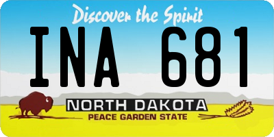 ND license plate INA681