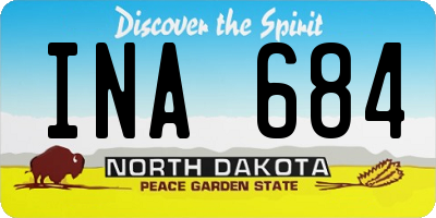 ND license plate INA684