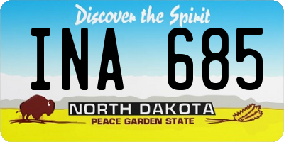 ND license plate INA685