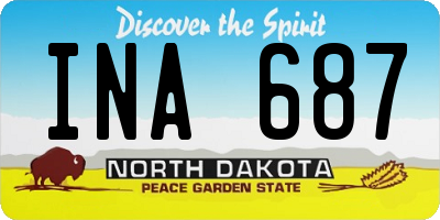 ND license plate INA687