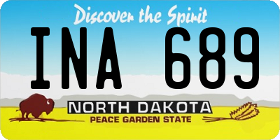 ND license plate INA689