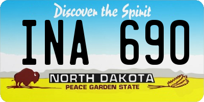 ND license plate INA690