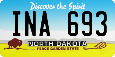 ND license plate INA693