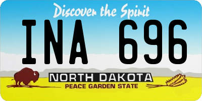 ND license plate INA696