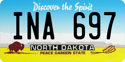ND license plate INA697