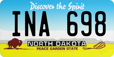 ND license plate INA698