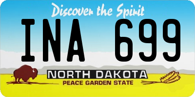 ND license plate INA699