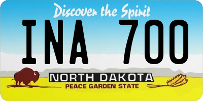 ND license plate INA700