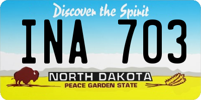 ND license plate INA703