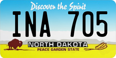 ND license plate INA705