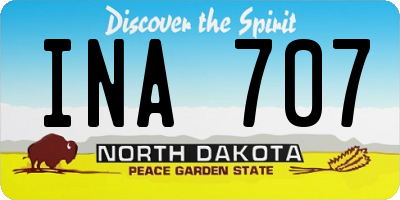 ND license plate INA707