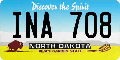 ND license plate INA708