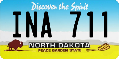 ND license plate INA711