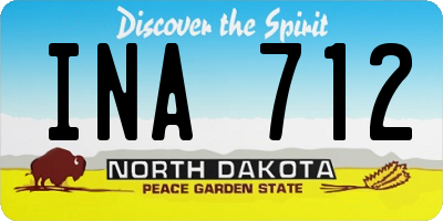ND license plate INA712