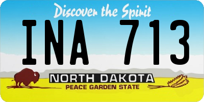 ND license plate INA713