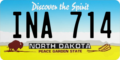 ND license plate INA714