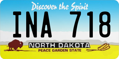 ND license plate INA718