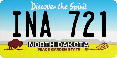 ND license plate INA721