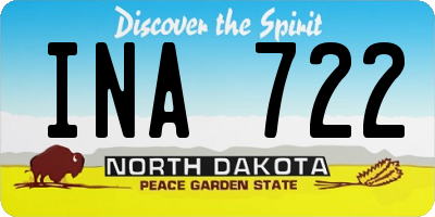 ND license plate INA722