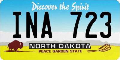 ND license plate INA723
