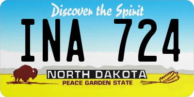 ND license plate INA724