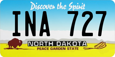 ND license plate INA727