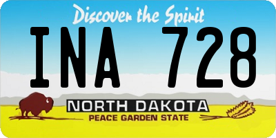 ND license plate INA728
