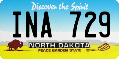 ND license plate INA729