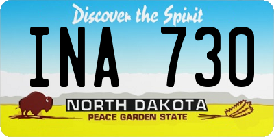 ND license plate INA730
