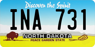 ND license plate INA731