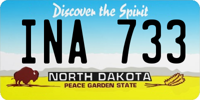 ND license plate INA733