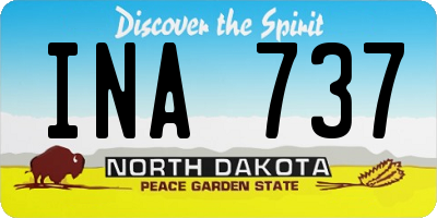 ND license plate INA737