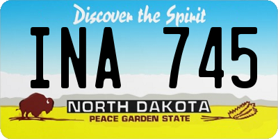ND license plate INA745