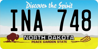 ND license plate INA748