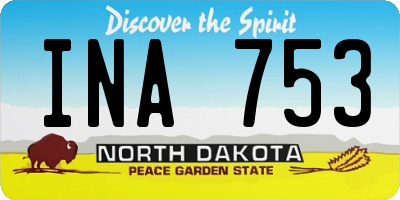 ND license plate INA753
