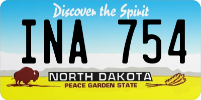 ND license plate INA754