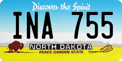 ND license plate INA755