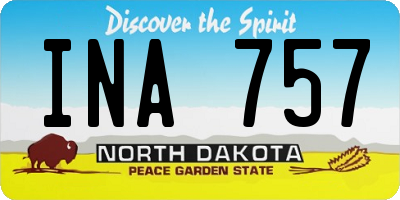 ND license plate INA757