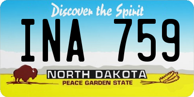 ND license plate INA759