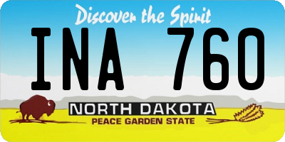 ND license plate INA760
