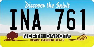 ND license plate INA761