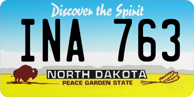 ND license plate INA763