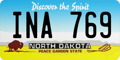 ND license plate INA769