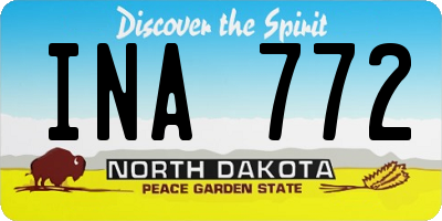 ND license plate INA772