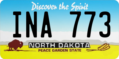 ND license plate INA773