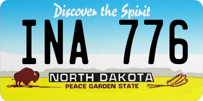 ND license plate INA776