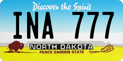 ND license plate INA777