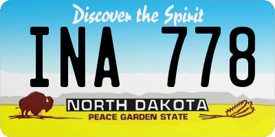 ND license plate INA778