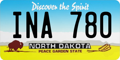 ND license plate INA780